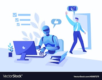 robot doing office work
