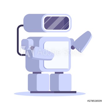 Robot, futuristic character of white color