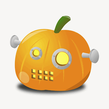 Robot pumpkin clipart illustration psd. | Free PSD - rawpixel