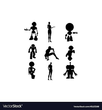 robot technology silhouette design icon