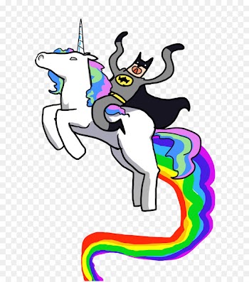 Robot Unicorn Attack Batman T-shirt - unicorn 