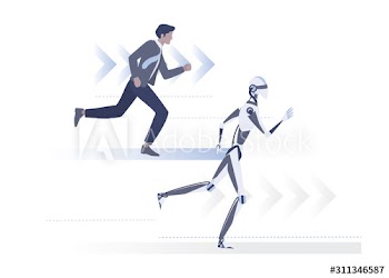 Robot vs human concept