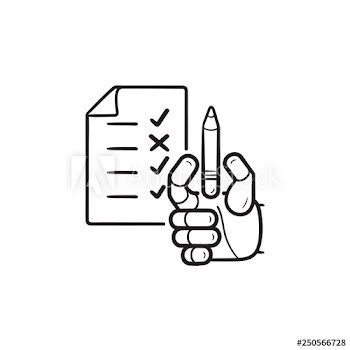 Robot with checklist tasks hand drawn outline doodle icon