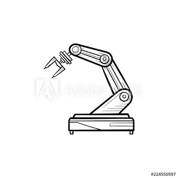 Robotic arm hand drawn outline doodle icon