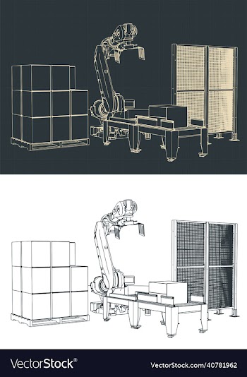 robotic palletizing line drawings