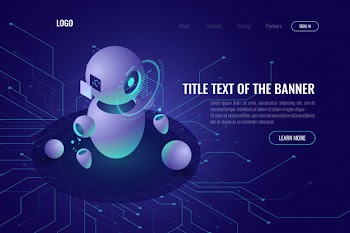 Robotics technology, machine education and artificial intelligence ai isometric icon