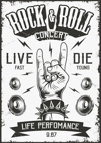 Rock and roll poster Free Vector