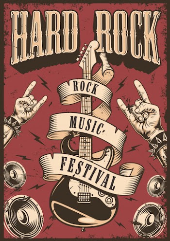 Rock and roll poster Free Vector