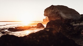 rock formation on seashore
