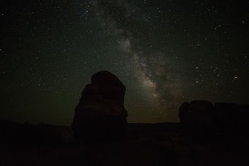 rock formation under milkway