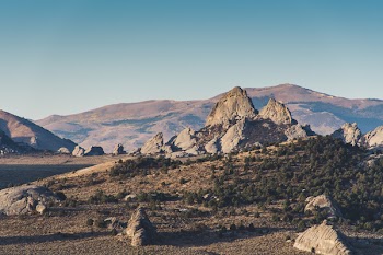 Rock Formations Near Mountain