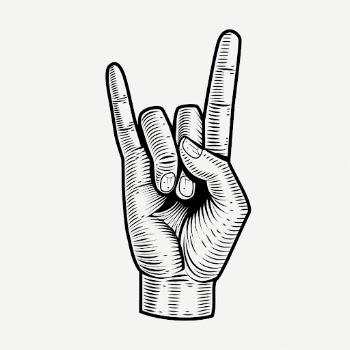 Rock hand sign clipart, collage | Free PSD - rawpixel