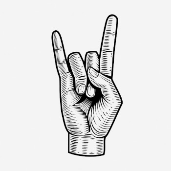 Rock hand sign hand drawn | Free Photo - rawpixel