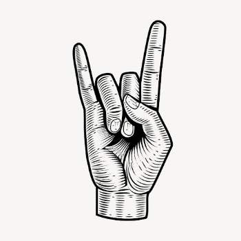 Rock hand sign hand drawn, | Free Vector - rawpixel