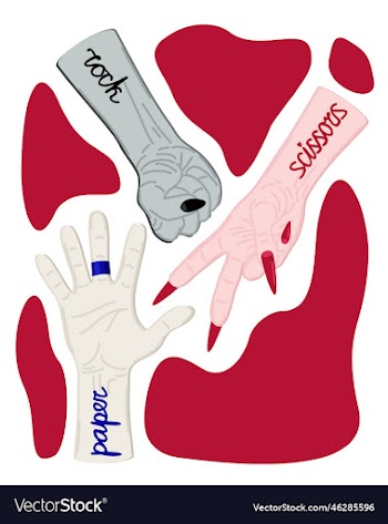 rock paper scissors hand game isolated