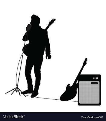 Rocker at mic vector image