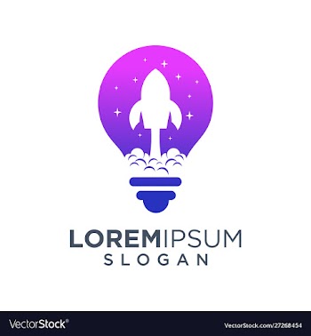 Rocket bulb logo design vector image