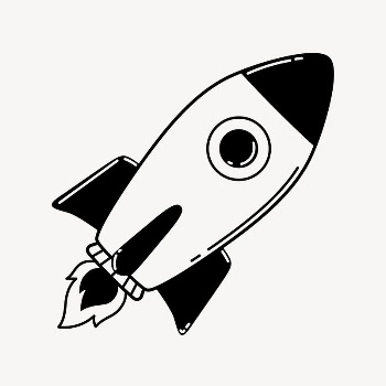 Rocket doodle clipart, cute black | Free PSD Illustration - rawpixel