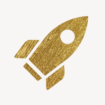 Rocket gold icon, glittery design | Free Icons - rawpixel