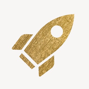 Rocket gold icon, glittery design | Free Icons - rawpixel