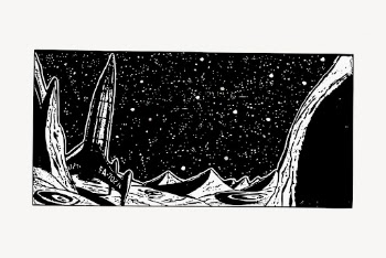 Rocket hand drawn clipart, space | Free Vector Illustration - rawpixel