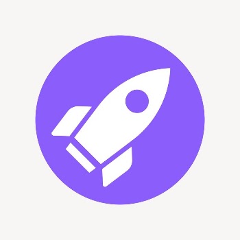 Rocket icon badge, flat circle | Free Icons - rawpixel