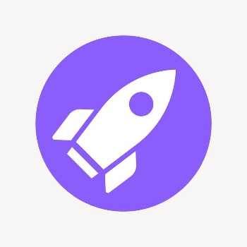 Rocket icon badge, flat circle | Free Icons - rawpixel