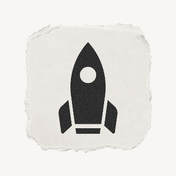 Rocket icon, ripped paper design | Free PSD - rawpixel