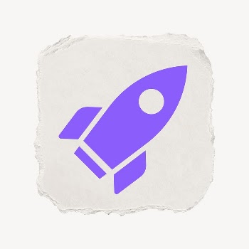 Rocket icon, ripped paper design | Free PSD - rawpixel