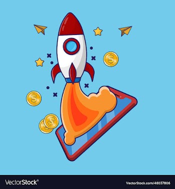 rocket launch out from smartphone start up
