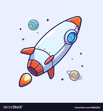 rocket launching cartoon