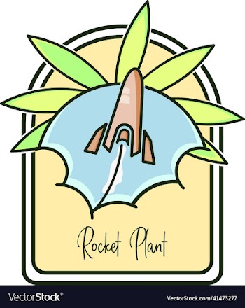 rocket plant retro badge art
