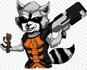 Rocket Raccoon, Raccoon, Groot, Fictional Character, Cartoon PNG