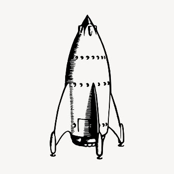 Rocket ship clipart, vintage hand | Free Vector - rawpixel