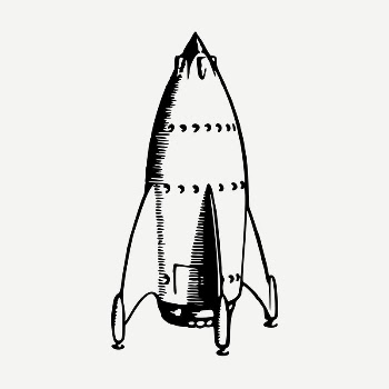 Rocket ship drawing, vintage illustration | Free PSD - rawpixel