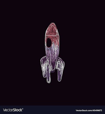 rocket space artwork style creative design