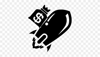 Rocket Space Ship With Money Bag Of Dollars Vector - Icon Vector Rocket Png