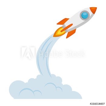 rocket start up with smoke