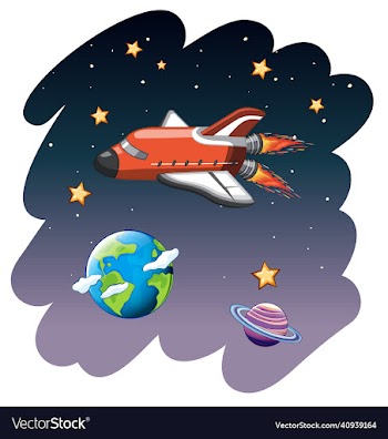 rocketship in space scene