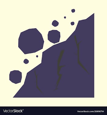 Rockfall icon flat of rockfall icon for web vector image
