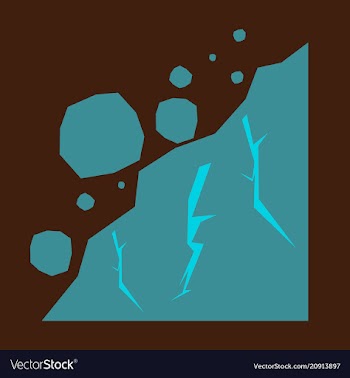 Rockfall icon flat of rockfall icon for web vector image