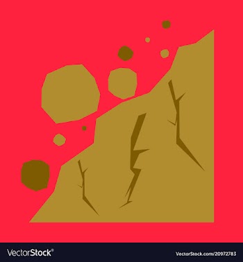 Rockfall icon flat of rockfall icon for web vector image