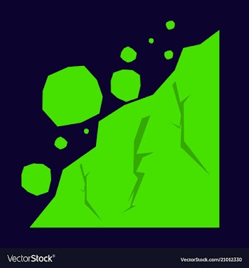 Rockfall icon flat of rockfall icon for web vector image