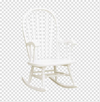 Rocking chair Wood Furniture, Beautiful white wooden chair transparent background PNG clipart
