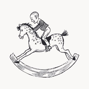 Rocking horse clipart, vintage toy | Free Vector - rawpixel