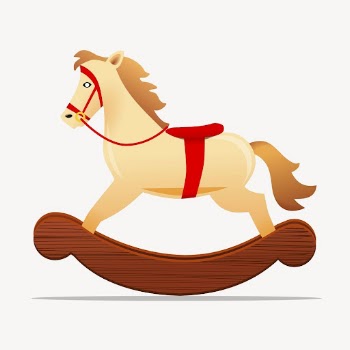 Rocking horse collage element, kid's | Free PSD - rawpixel