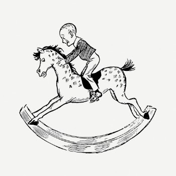Rocking horse drawing, toy vintage | Free PSD - rawpixel