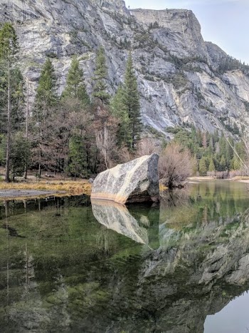 Rocky Reflection By Mountain