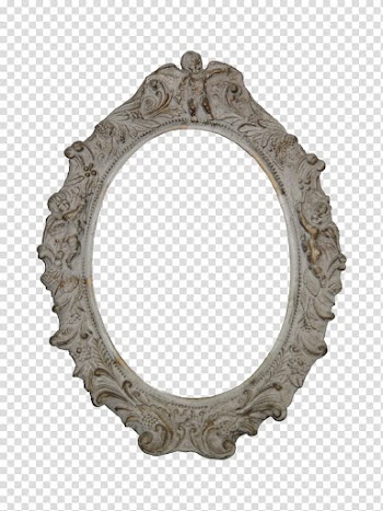 Rococo framing, oval brown frame transparent background PNG clipart
