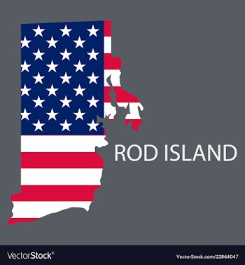 Rod islands state of america with map flag print vector image